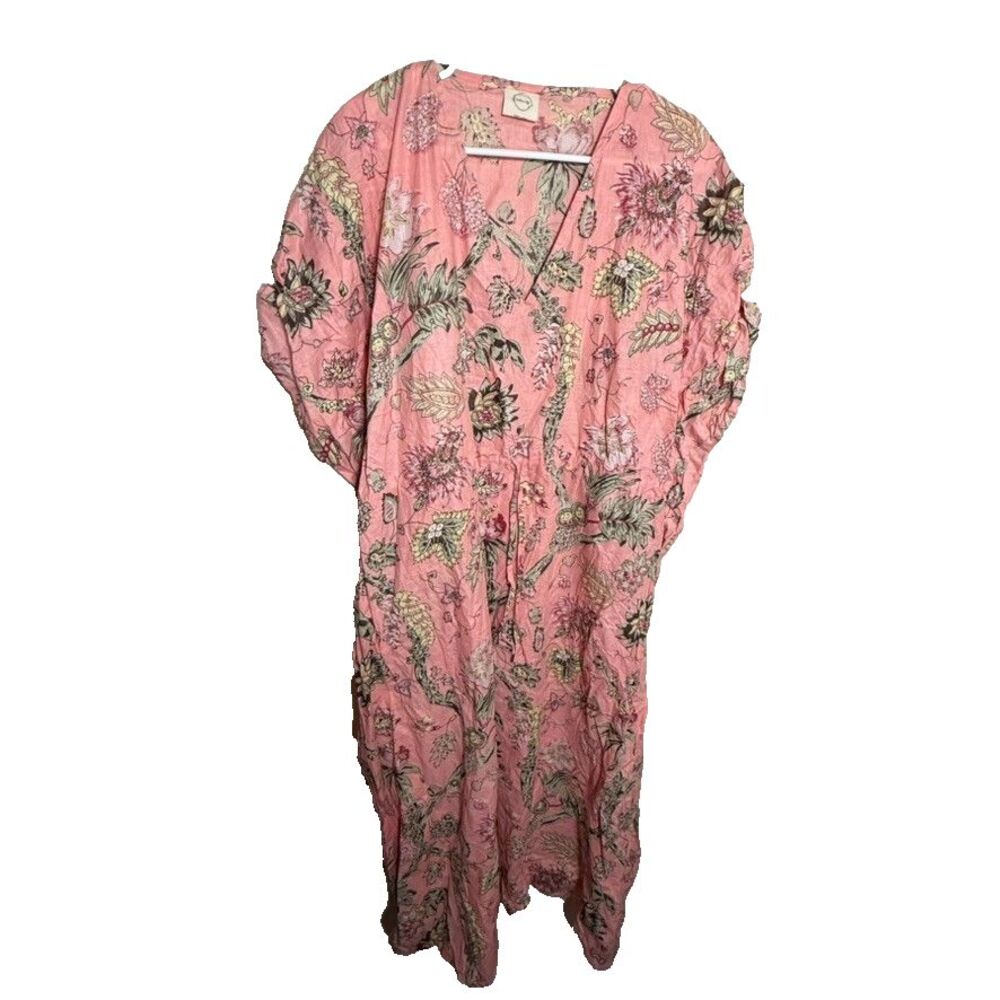 Indacorify Dress Women's One Size Maxi Floral Cotton Cottage Boho Long Casual